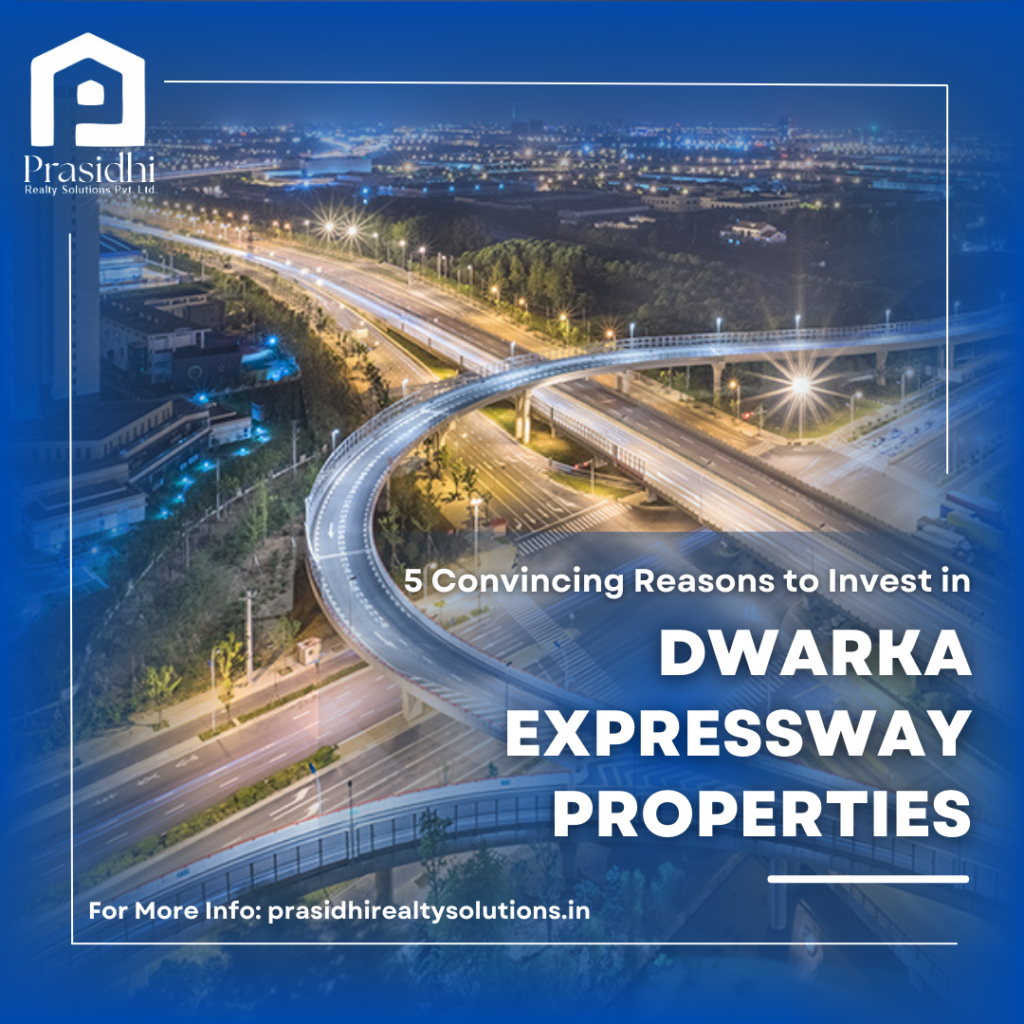 Aerial view of modern residential and commercial buildings along Dwarka Expressway Properties, a key Gurgaon investment location.