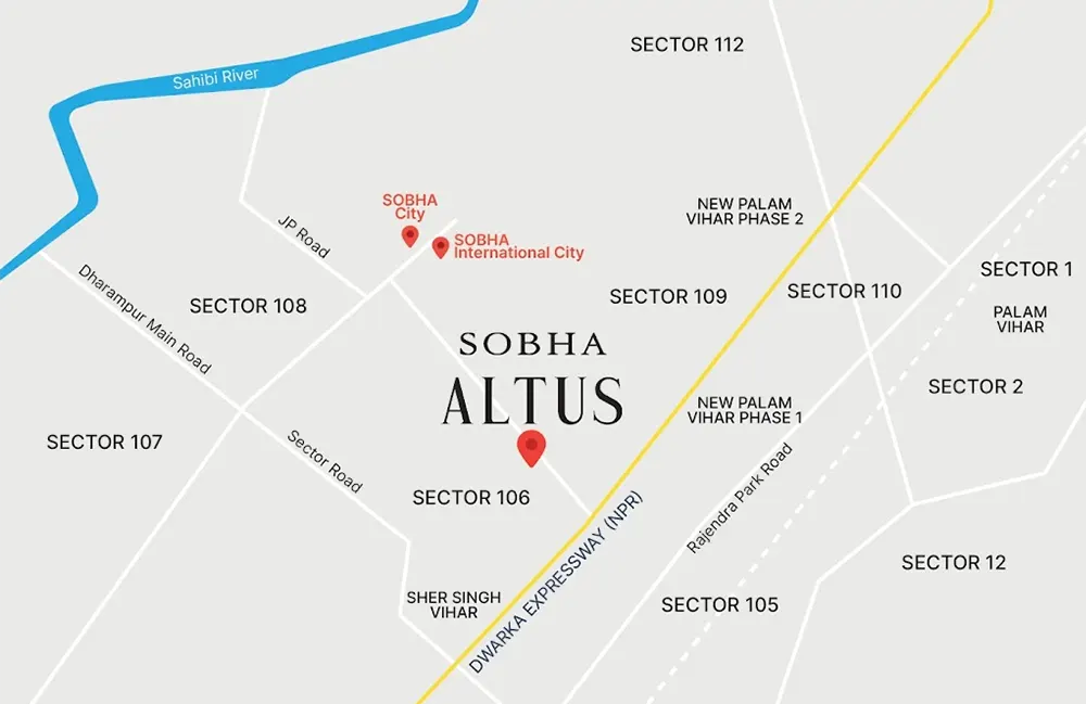 Sobha Altus Sector 106 Gurgaon location map